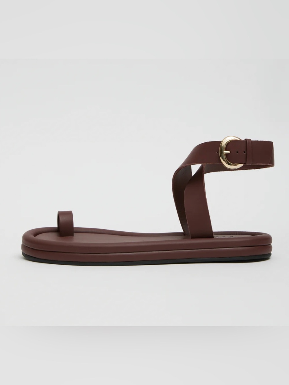 Tibi Dwayne Sandal Plum Ankle Strap Toe Ring Leather Size 39.5